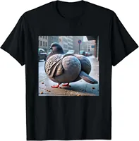 Funny Brainrot Pigeon with Level 100 Gyatt Gen Z Meme Pigeon T-Shirt Womes Clothing Cotton Ladies Clothes Oversized Y2k Clothes
