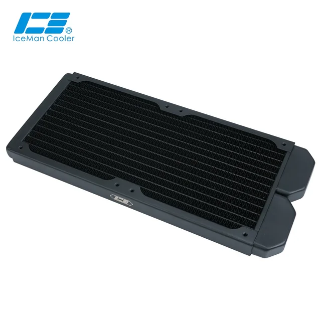 IceManCooler Super cienkie 240mm Radiator miedziany, 20mm grubości dla Itx obudowa komputera chłodzenie wodą Radiator, biały, czarny, ICE-GS240