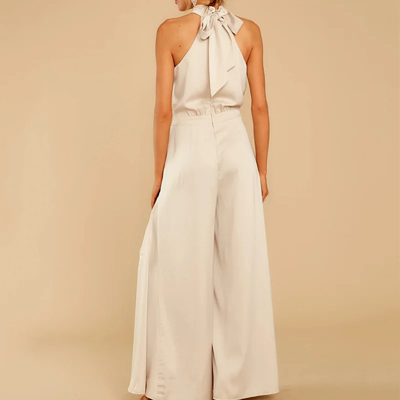 Jumpsuit Women 2024 Spring Summer Off-the-shoulder High-waisted Jumpsuit Wide-leg Pants Women