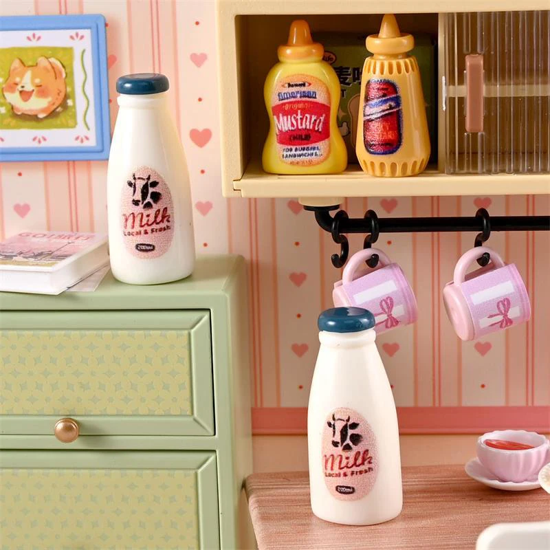 Miniatuur Voedsel Model Speelgoed Melkfles Drankjes Poppenhuis Accessoires Kinderen Speelgoed Poppenhuis Keuken Ornamenten Fotografie Props