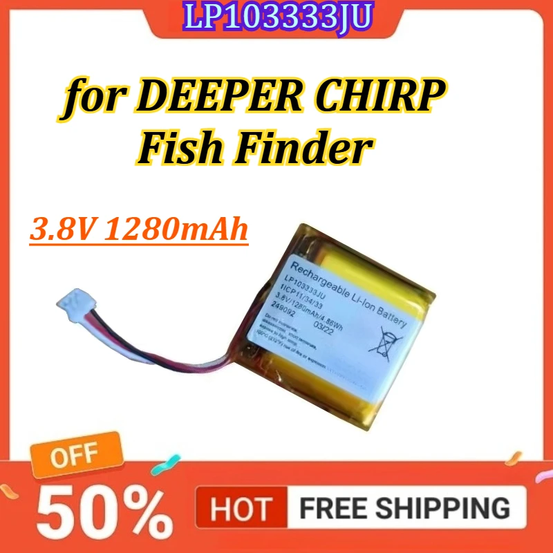 

LP103333JU 3.8V 1280mAh Rechargeable Li-ion Battery for DEEPER CHIRP Fish Finder