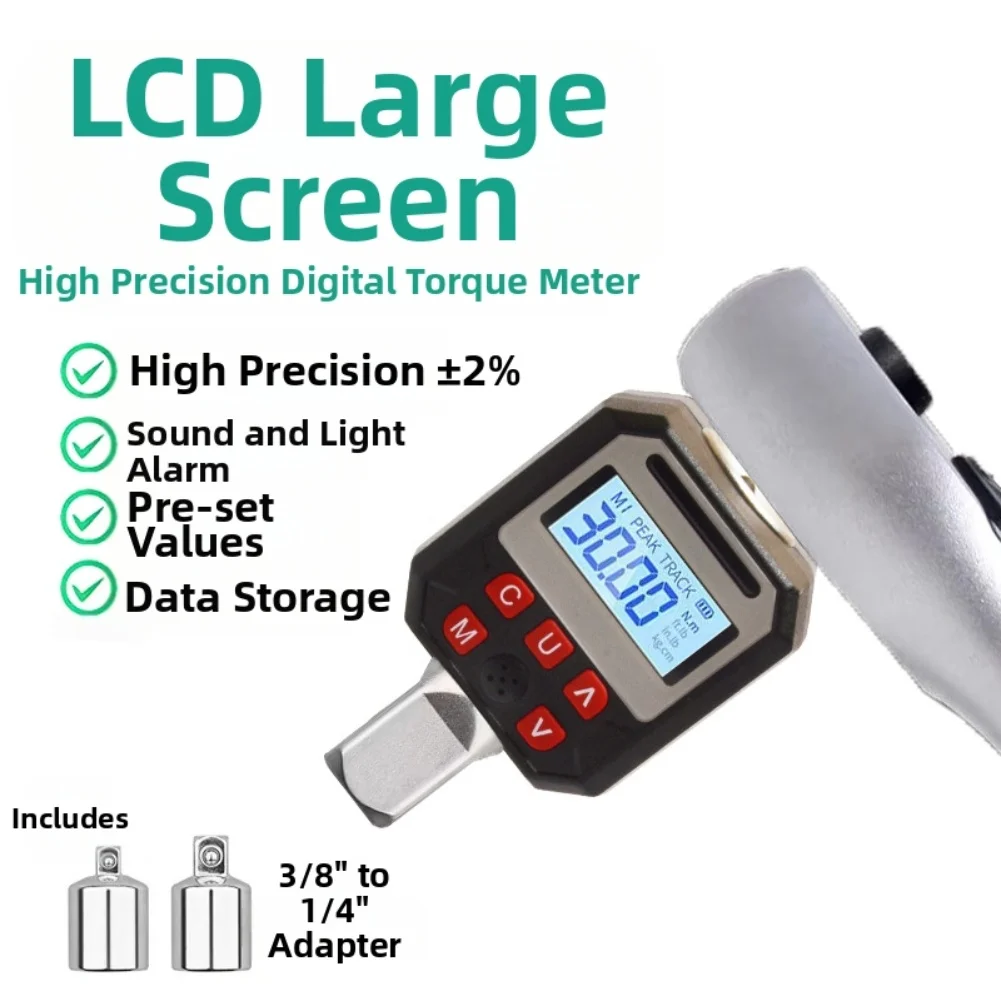 

Calibration Tool Digital Torque Adapter For Precise Torque Settings LED Indicator Metal Construction Torque Range 1.5-340Nm