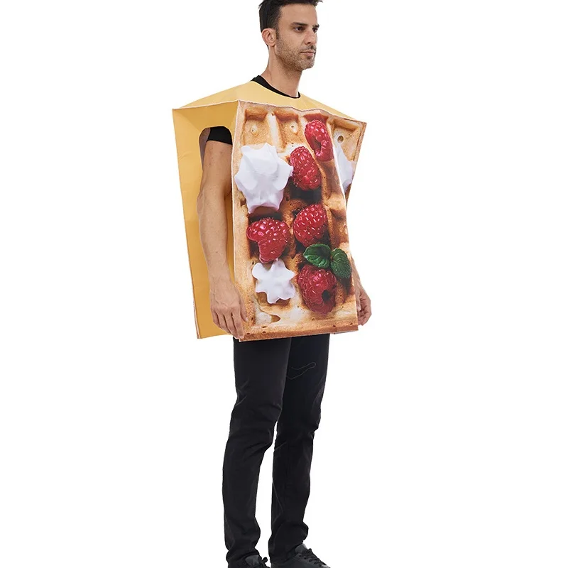 2025 nuevo disfraz de comida divertida de Halloween Wfle Pancake Bar Par actuación ropa étnica para mujer disfraz de escenario producción china