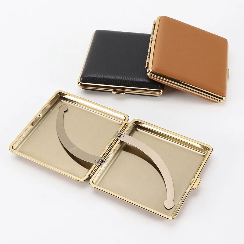 Deliate Good Quality Leather Cigarette Case 20 Capacity Simple Cigarette Case Smoking Accessories Craft