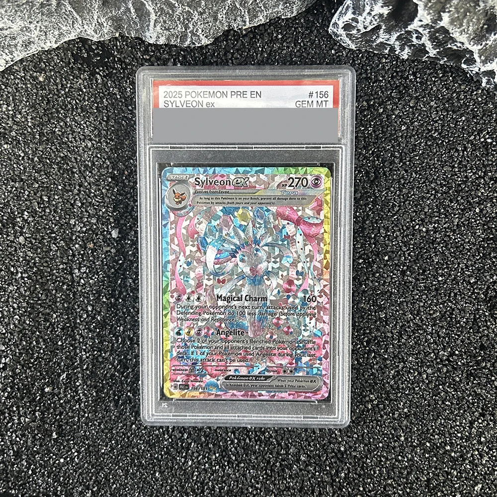 

English Version PTCG Sylveon Self Made Collection Card Hobby Collect Trading Flash Card Game Anime Cartoon Friend Gifts