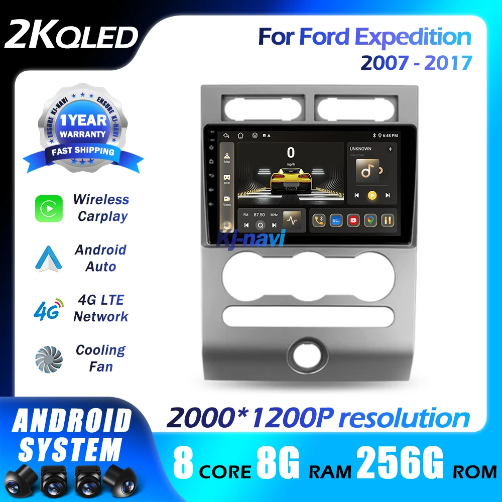 

Автомобильный радиоприемник Android 14 для экспедиции Ford 2007-2017 Carplay Stero мультимедийный видео DSP Авторадио плеер навигация GPS 5GWifi