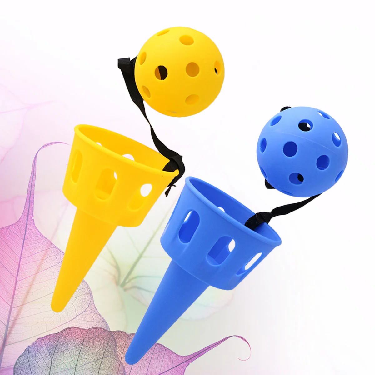 2 Sets Throw Ball Game Paddle Toy and Cup Kids Sports Toys Scoop Catch Kendama Child