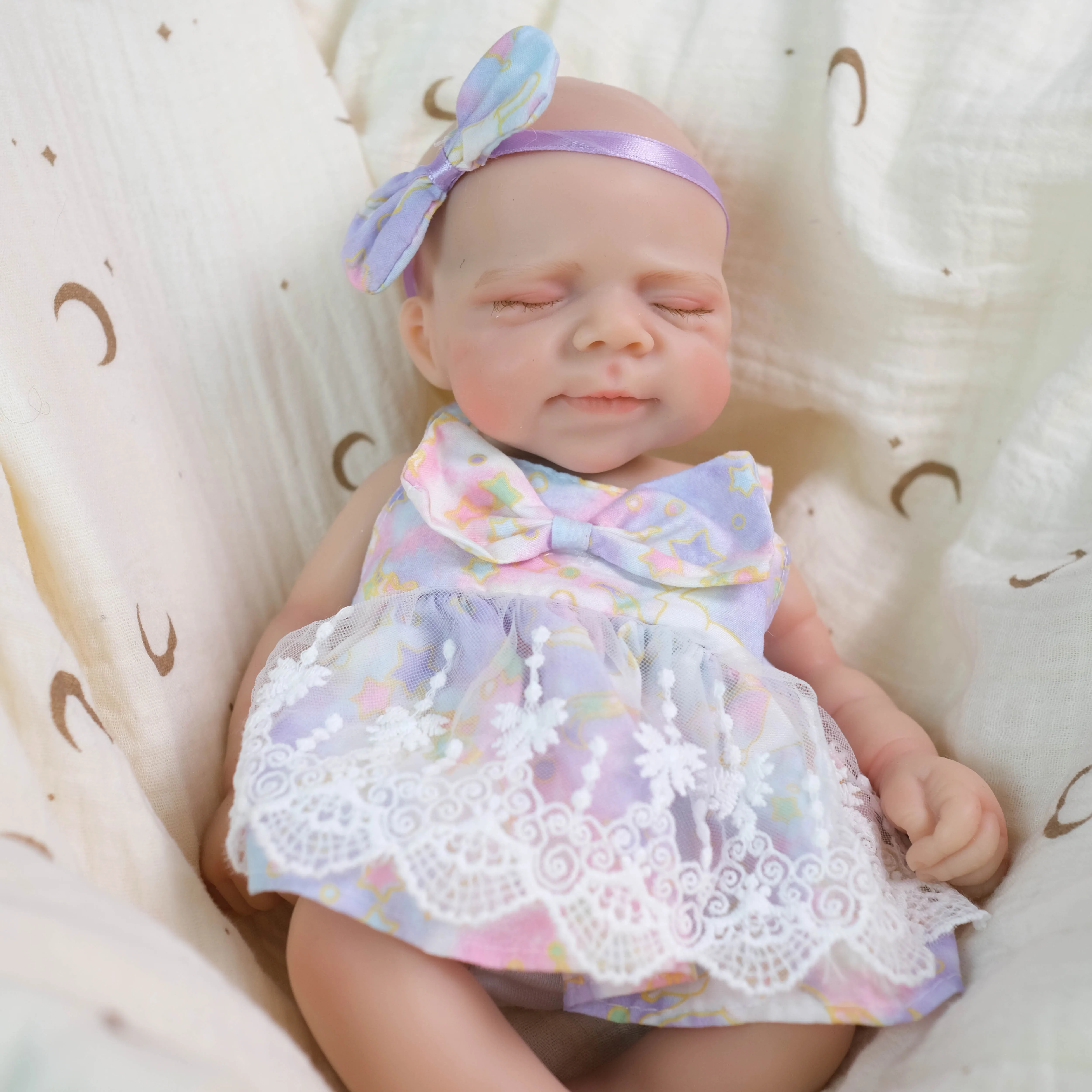 NPK 32CM Premie Size Handmade Reborn Doll Full Solid Platinum Silicone Openable Mouth Girl Baby Pascale High Quality Collectible