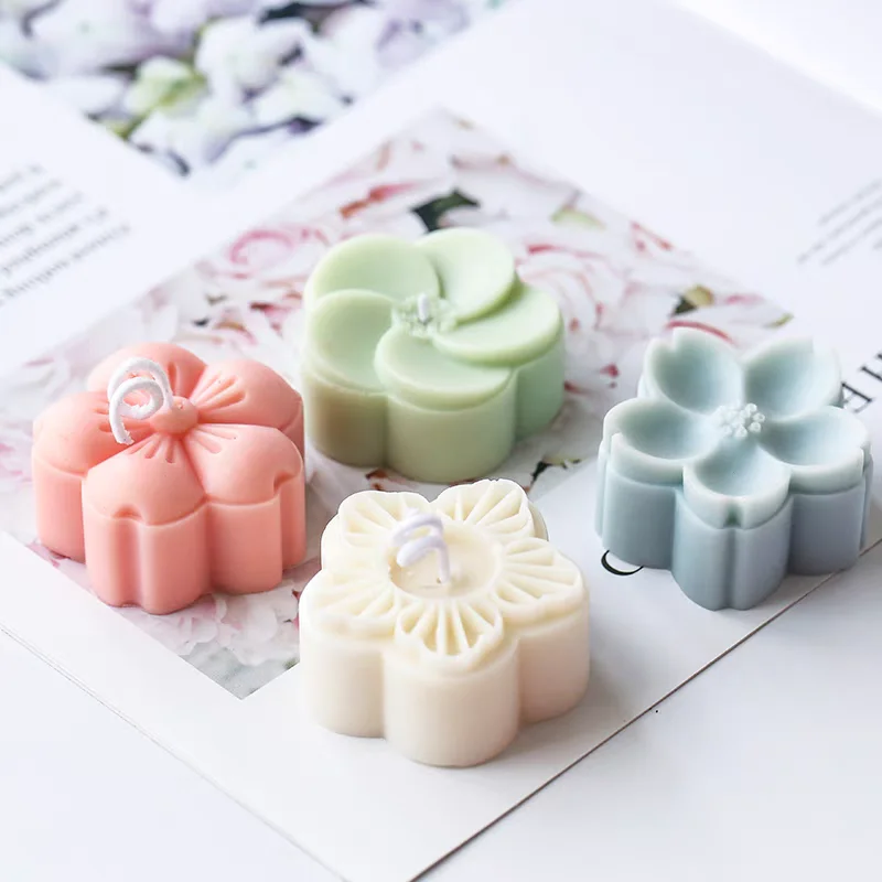 Cute Mini Flowers Silicone Soap Mold DIY Aromatherapy Candle Decoration Molds Handmade Soap Form Making Plaster Crafts Mould