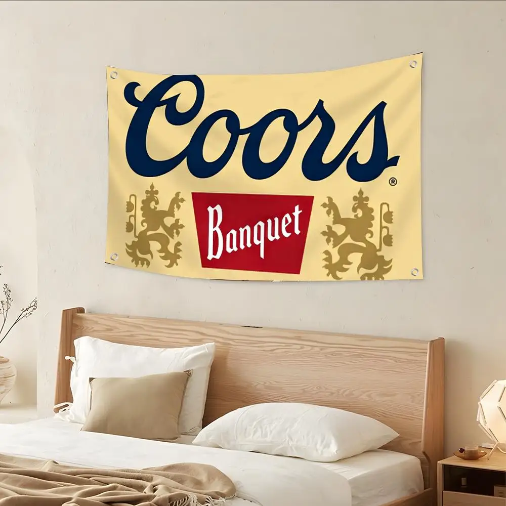 C-Coors B-Banquet Flags Custom Wall Hanging Background Art Banner For Bedroom Home Living Room Outdoor Decor