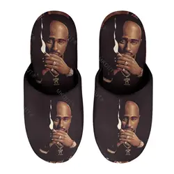 Rap 2pac Tupac All (41) Warm Cotton Slippers For  Men Women Thick Soft Soled Non-Slip Fluffy Shoes  Indoor House Slippers Colon