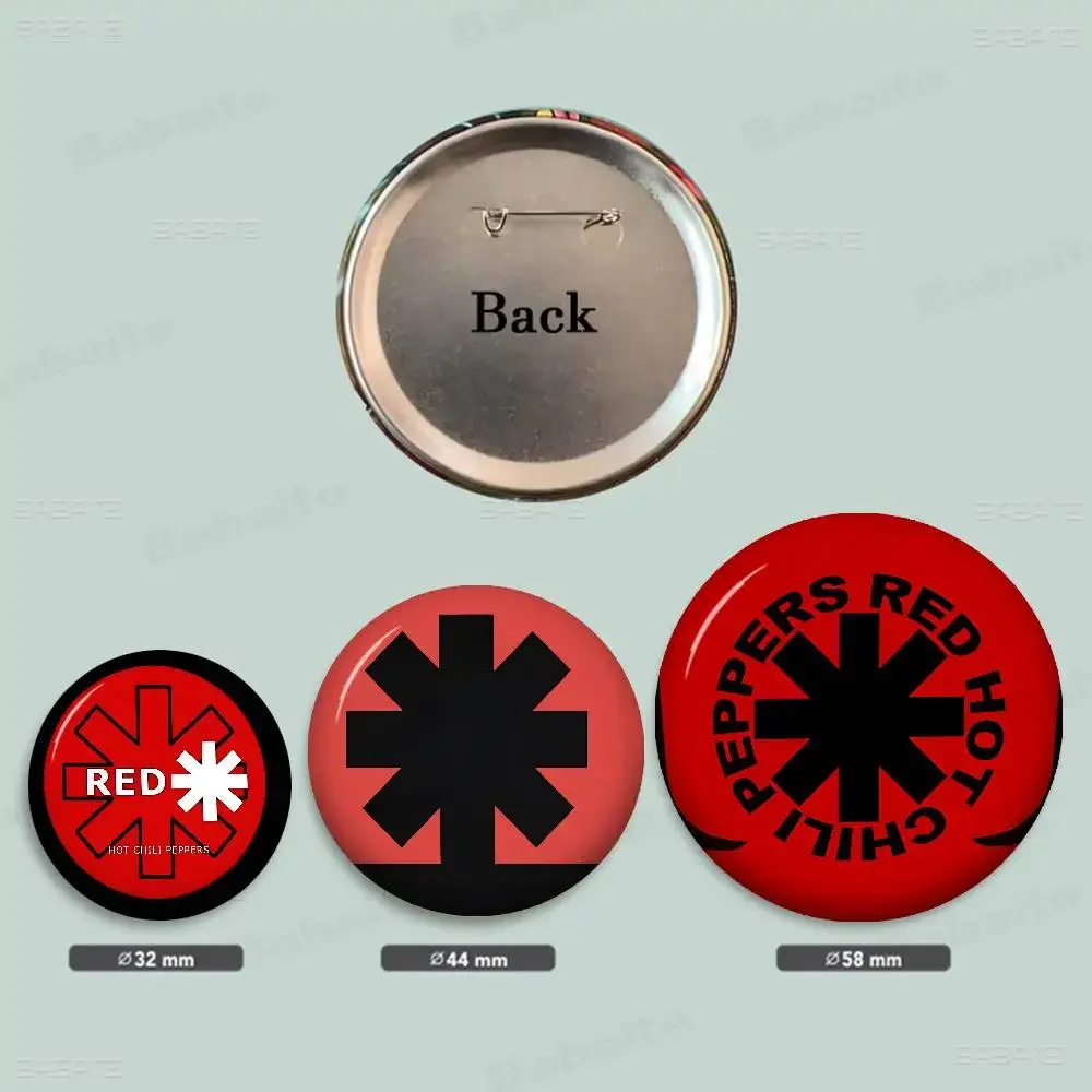 Red Hot Chili P-Peppers Band 58mm Cute Anime Figure Badge Handmade Tinplate Brooch for Backpack Clothes Chest Ornament Gifts