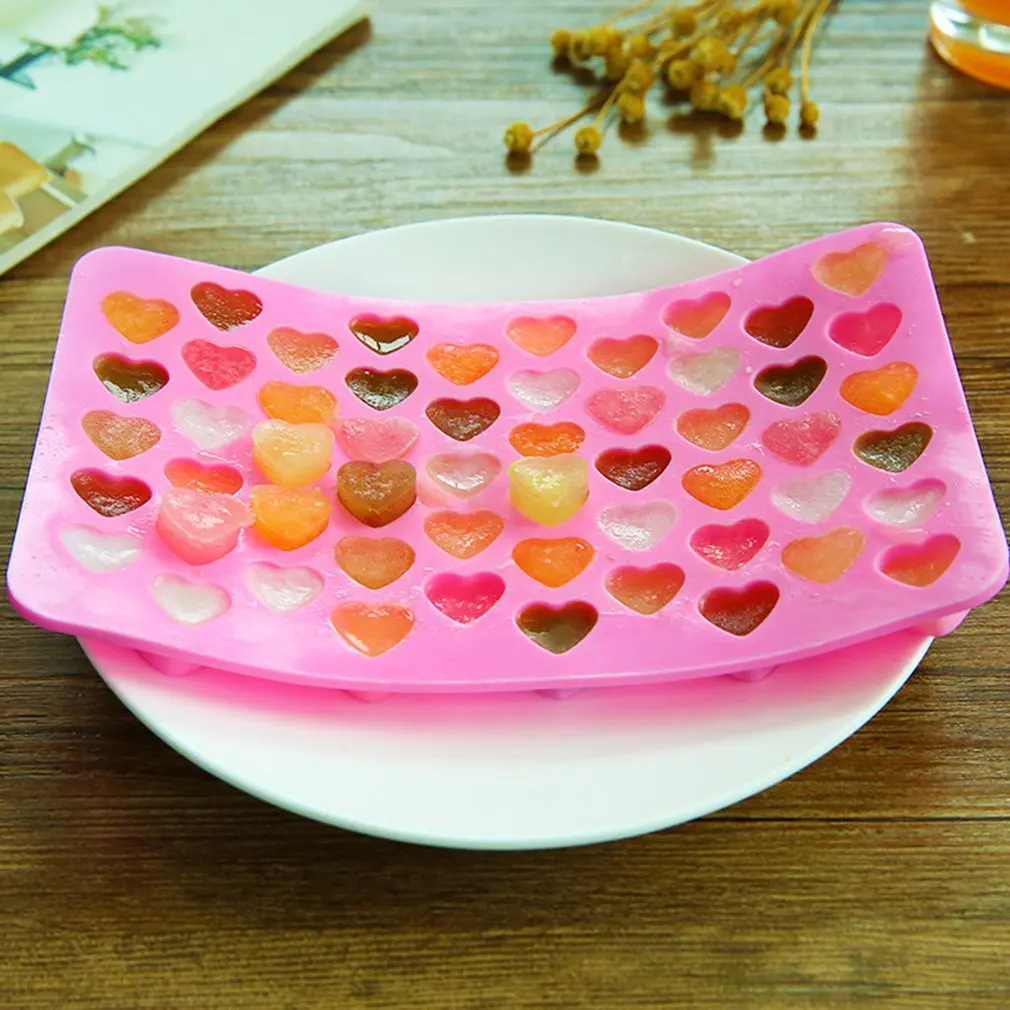 55 Lattice Heart Shape Ice Cube Tray Cute DIY Mini Silicone Ice Cube Maker Chocolate Baking Candy Soap Mold Kitchen Baking Tool