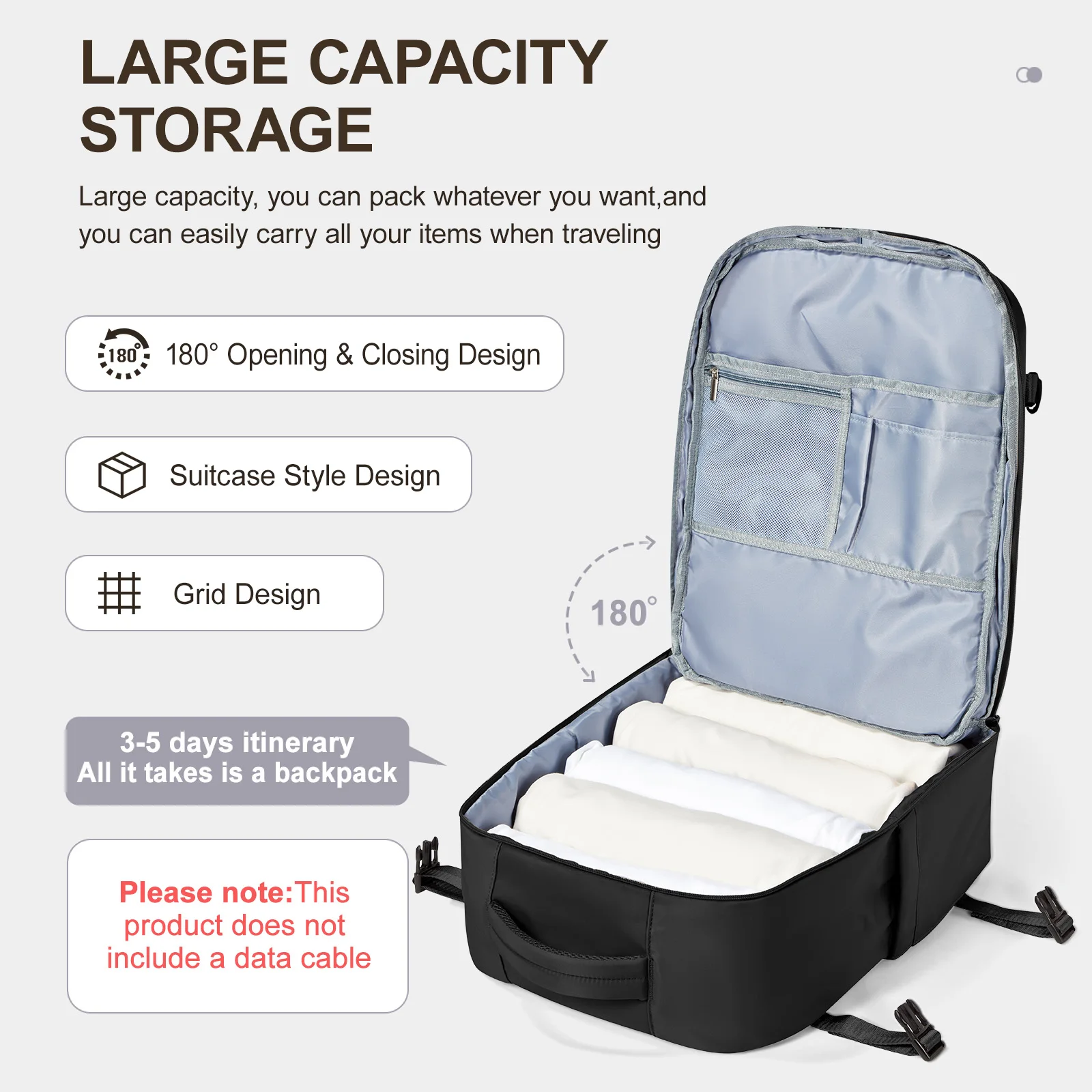 Travel Backpack Cabin Airplane 40x20x25 Carry-Ons Multifunctional Cabin Bag, Men Bussiness 15.6 inch Laptop Bag,College Backpack