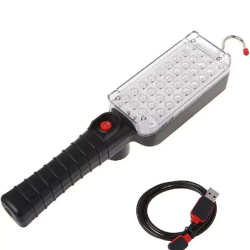 usb充電式ワークライト1セットポータブルcob修理ランプ、マグネット＆フック付き34-led懐中電灯オン-オフ