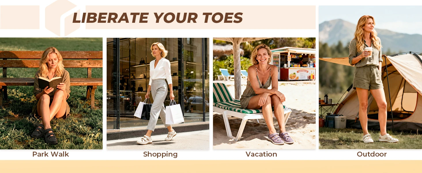 FitVille Damen Sommer-Sandalen, breite Strand-Sandalen, bequeme Diabetiker-Schuhe für Damen, Fußstütze, Slipper für geschwollene Füße – Detail 8