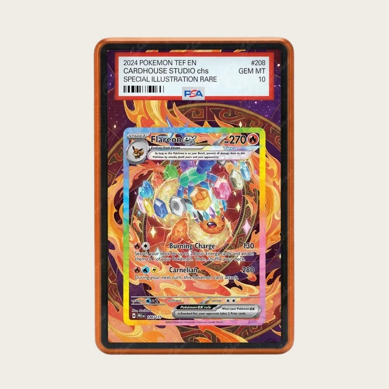 

Acrylic Psa Card Display Flareon Ex Sar Ptcg Case Collection Card Artwork Storage Box Display Rack Rarity Collection No Card