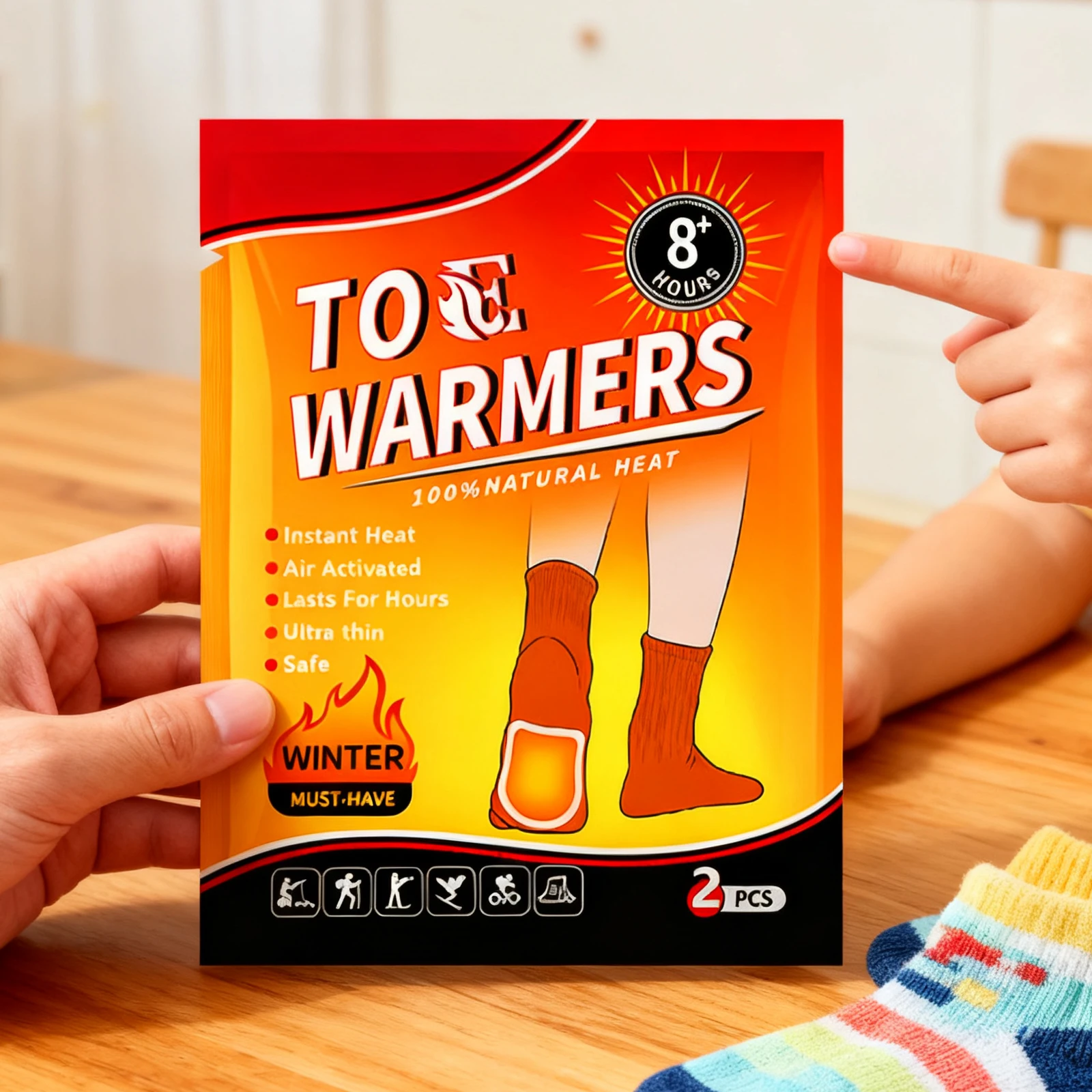 

20 Pair Foot Warmers Up To 8 Hours of Heat Disposable Feet Warmers Easily Apply with Adhesive for Outdoor Work Sports Activities