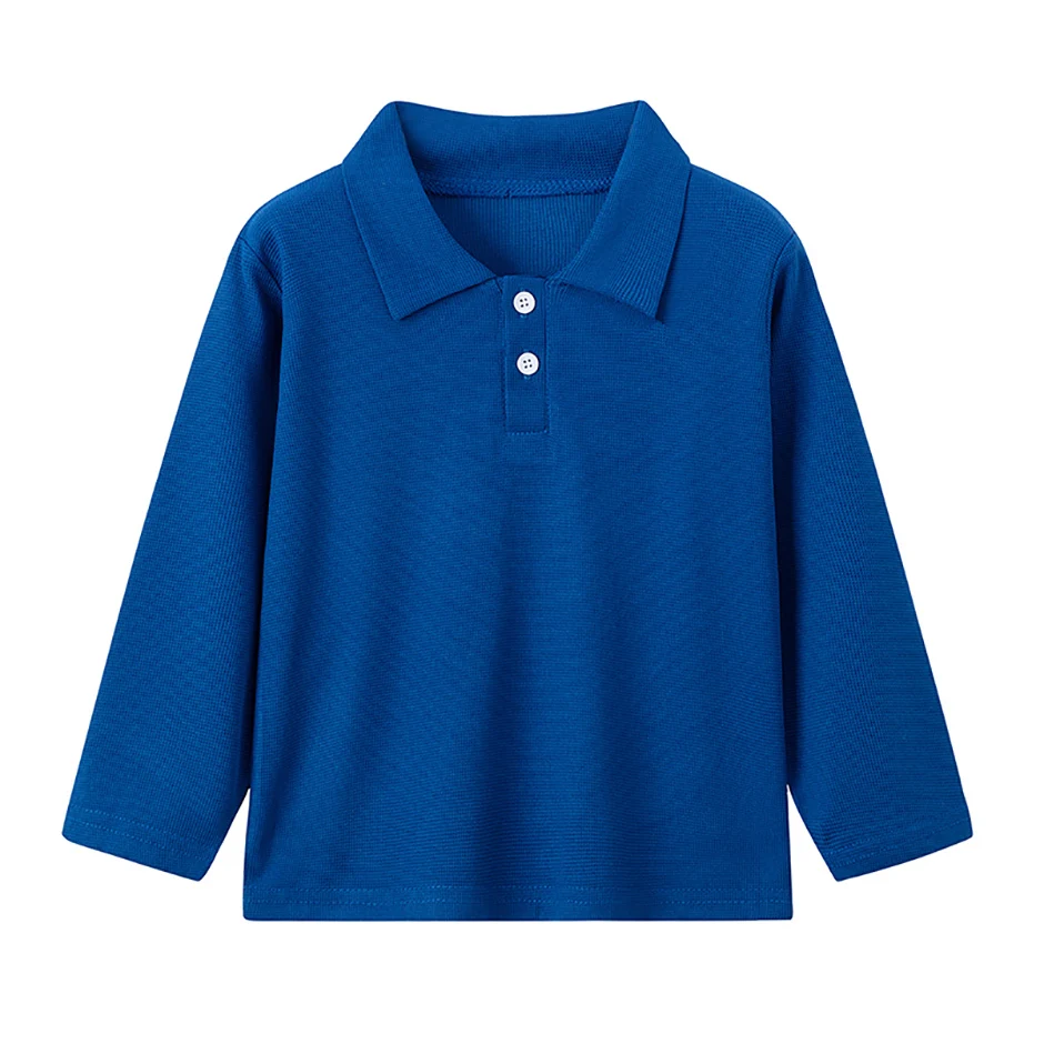 Kinder-Poloshirt mit langen Ärmeln für den Herbst, einfarbig, mehrfarbig, geeignet für Männer und Frauen, bequem für zu Hause. – Detail 7