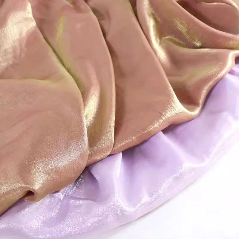 Sparkling brocade cotton glass satin fabric bright silk polarized sewing Hanfu shirt stage costume Lolita DIY fabric