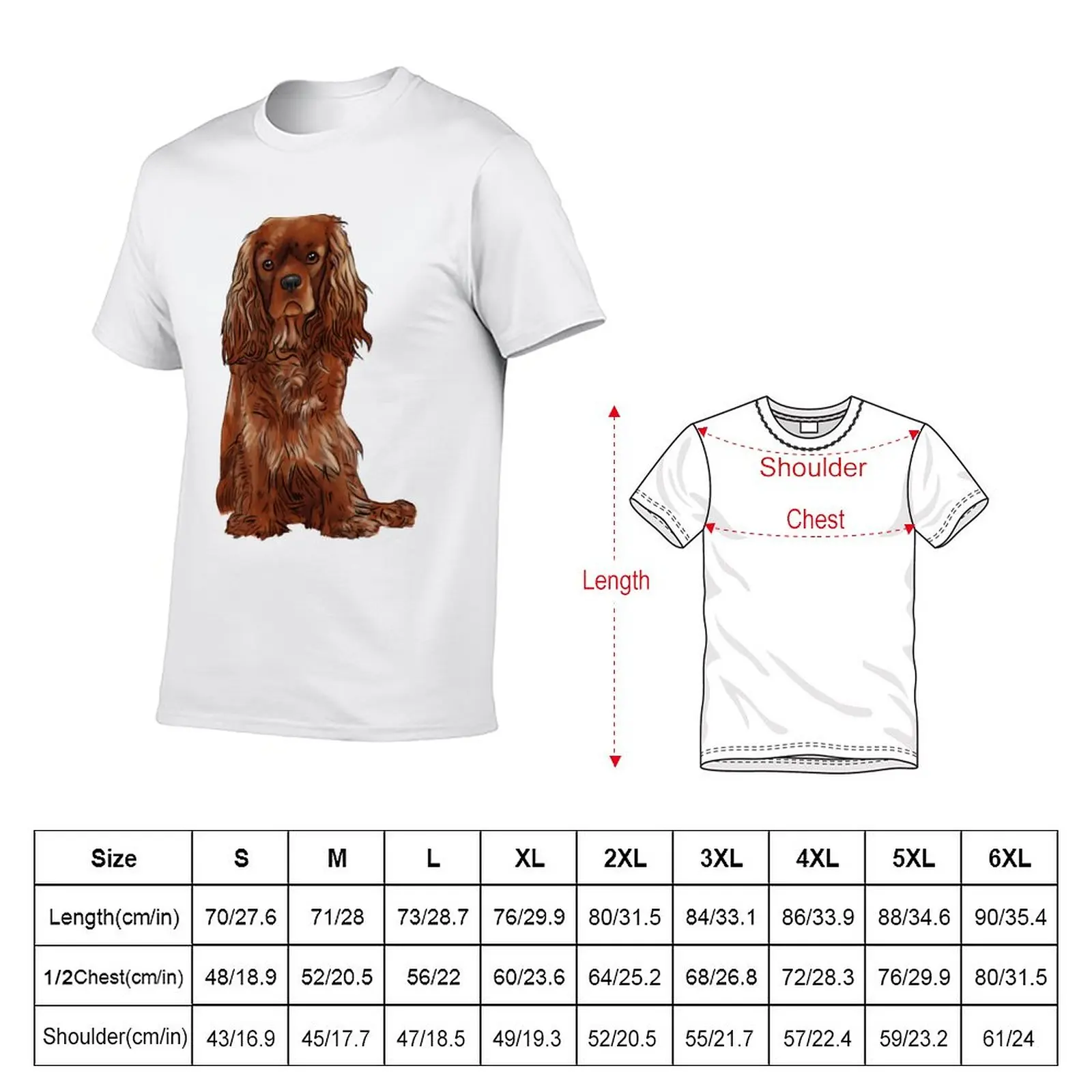 Cavalier King Charles Spaniel - Ruby T-Shirt plain oversizeds boys animal print kawaii clothes T-shirt men