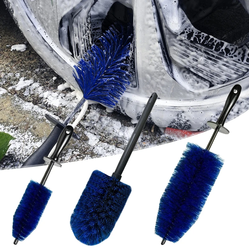 

1/3PCS Car Wheel Rim Hub Cleaning Brush Non Scratch Car Detailing Washing Tool Long Handle Wash Tools Auto Accessories