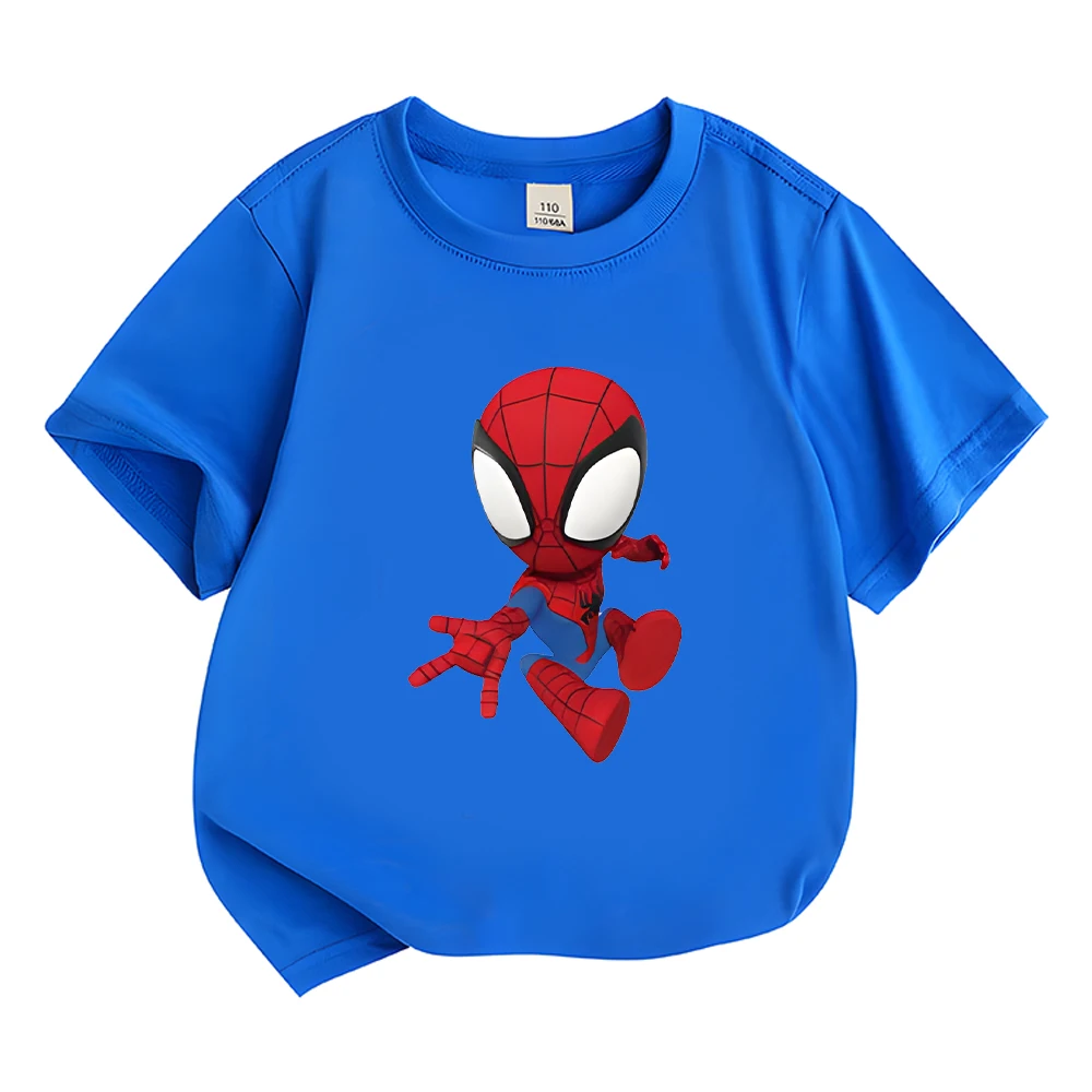 

Spidey and His Amazing Friends Cartoon Print Children T-shirt Short Sleeve Casual Boys Girls Short Sleeve Tee-shirt Cotton Tops