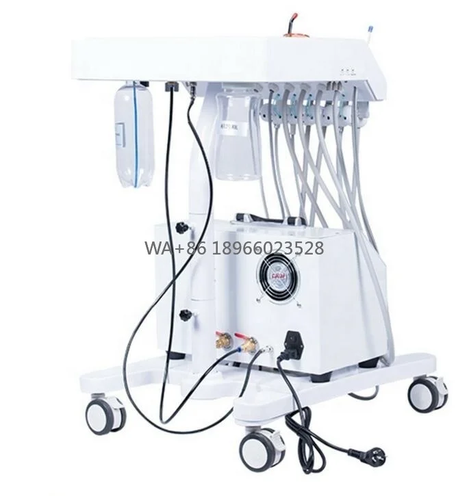 

Портативная стоматологическая установка с компрессором / Мобильная стоматологическая тележка-система с LED-подсветкой и скалером