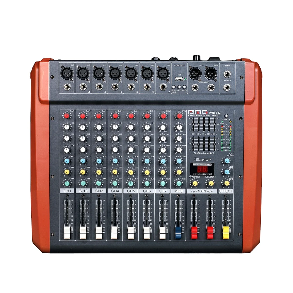 BMG good price 99 dsp dj audio mixing console with phantom power mp3