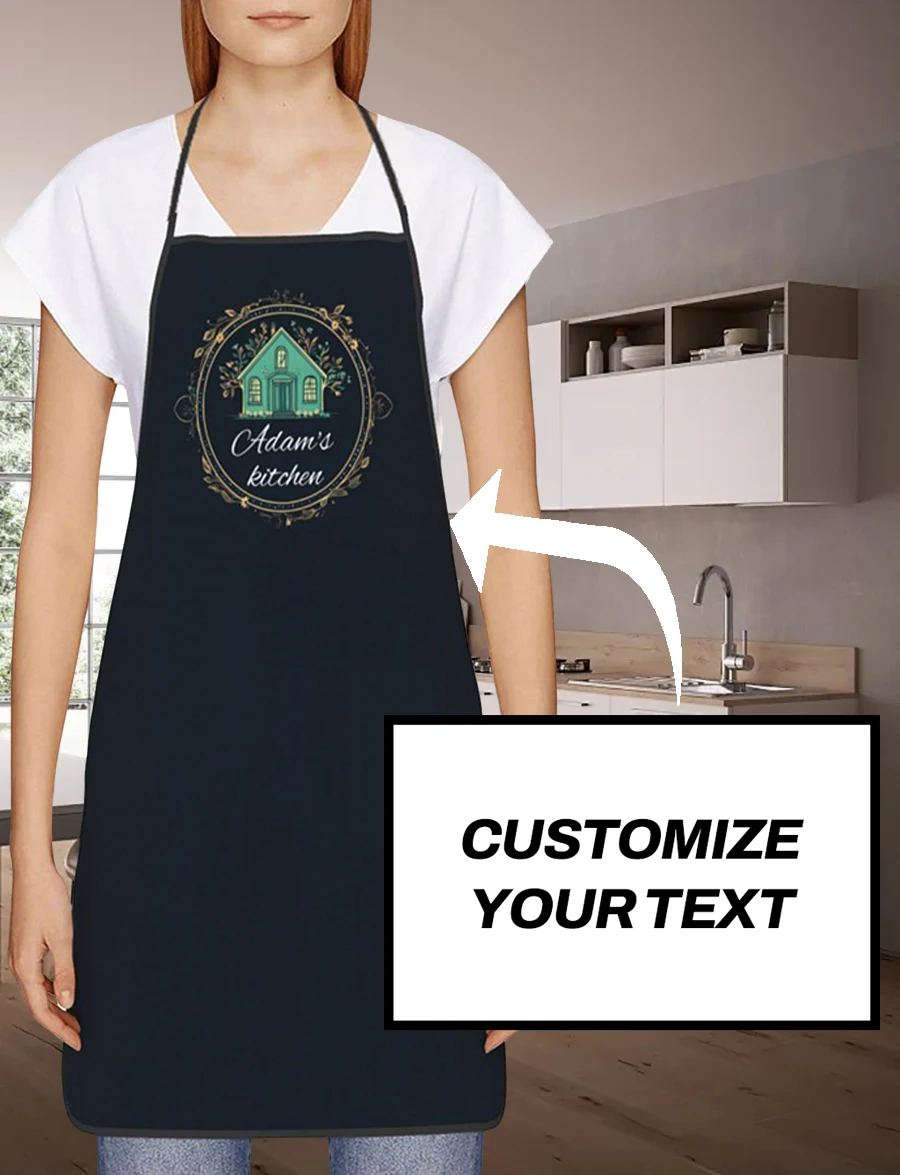 مخصص طباعة النص الرجال المطبخ المئزر التوقيع مآزر المطبخ المنزل الخبز الملابس عيد ميلاد سعيد #3