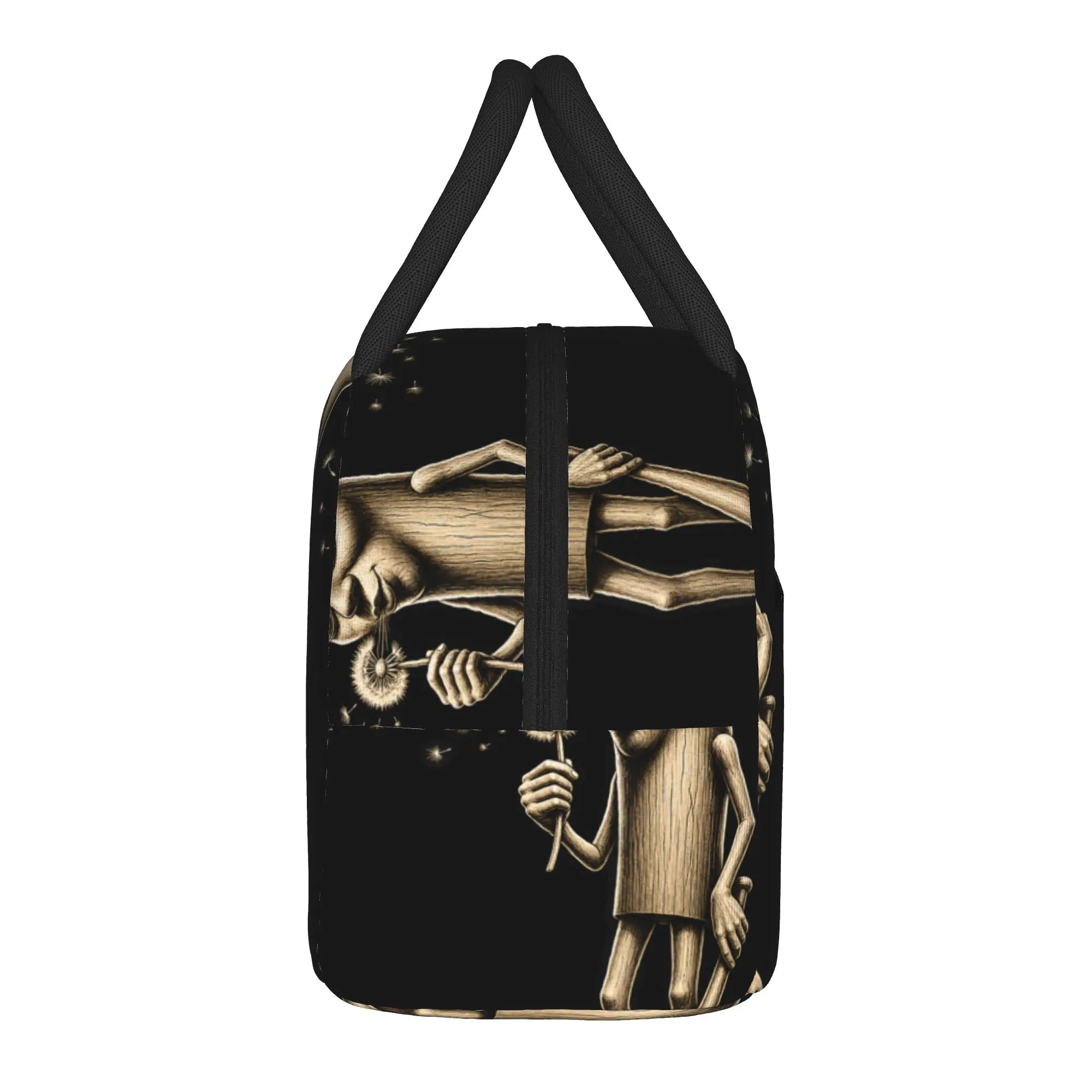 Tung Sahur Blowing Dandelion Wishes Funny Meme Brainrot Lunch Bag Women Print Lunch Box School Cooler Bag Thermal Tote Handbags