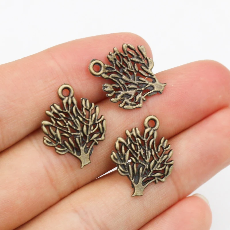 30pcs 20x16mm Antique Bronze Plated  Tree Style Handmade Charms Pendant:DIY for bracelet necklace