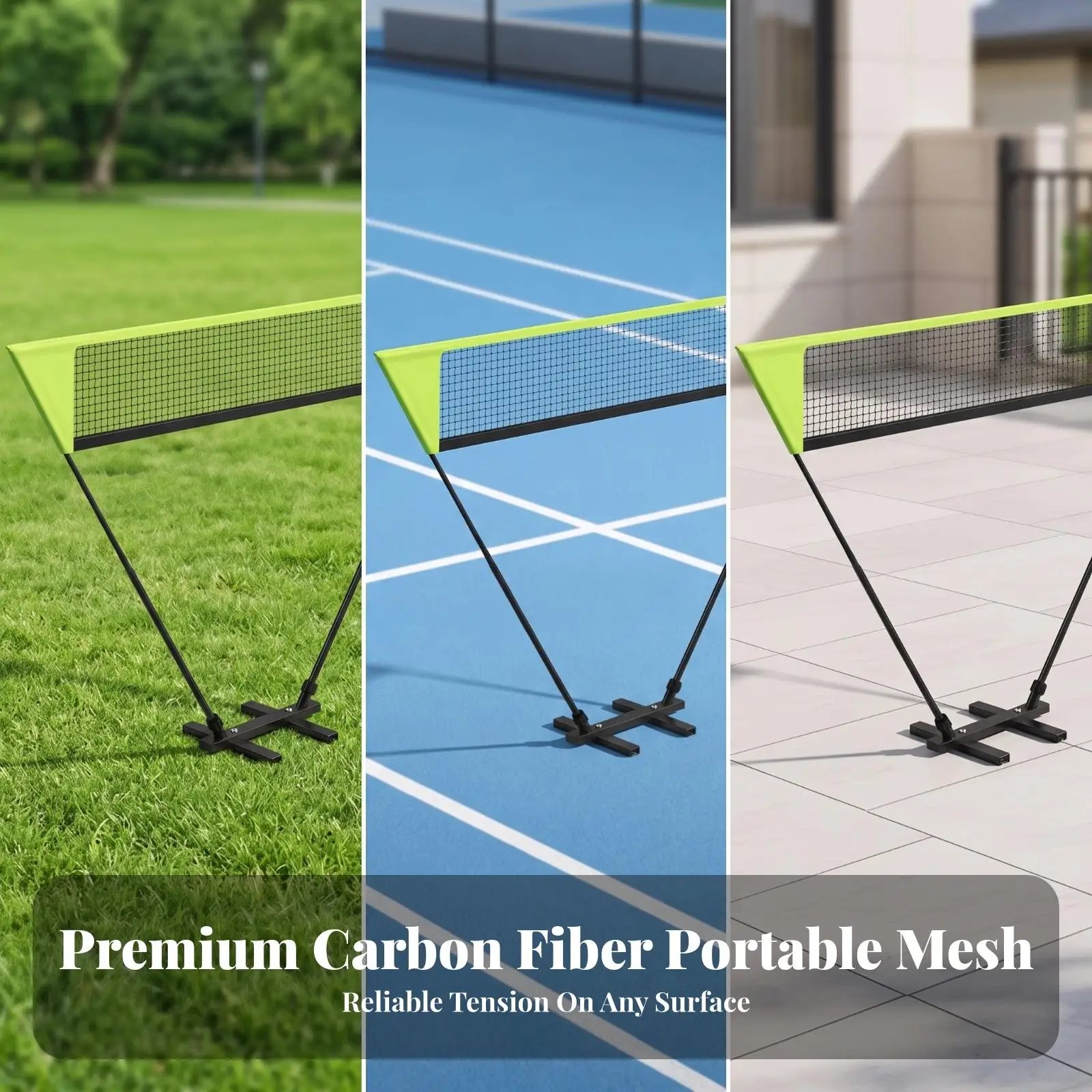 Portable Badminton Net Sturdy Foldable Badminton Net for Backyard, Clubs