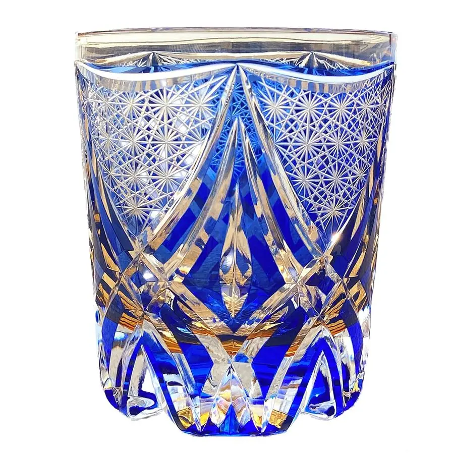 

Edo style Hand Cut Crystal Whisky Glass 250ml Whiskey Glasses CocktailVodkaBeer Drinkingware Glasses In Gift Carton A
