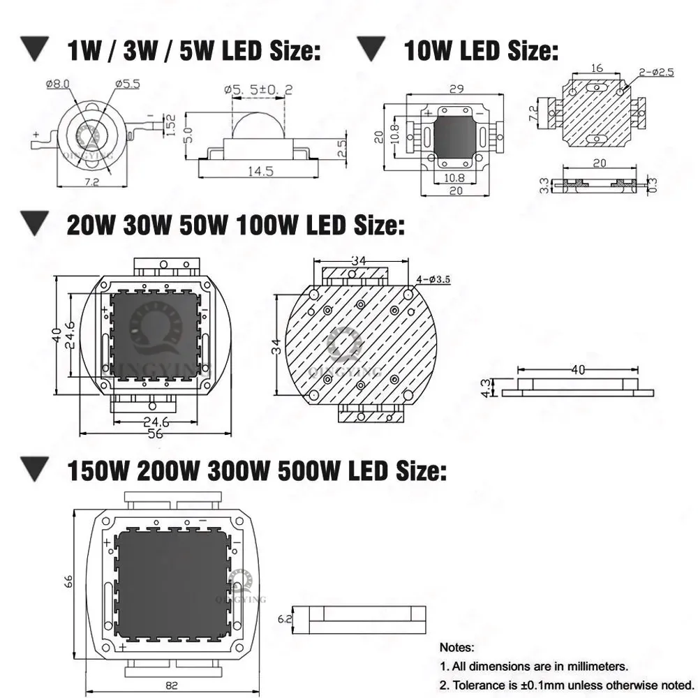 LED Chip infrarossi IR 680nm 740nm 760nm 800nm 850nm 880nm 940nm 980nm 1000nm diodi COB 3W 5W 10W 20W 30W 50W 100W perline luminose