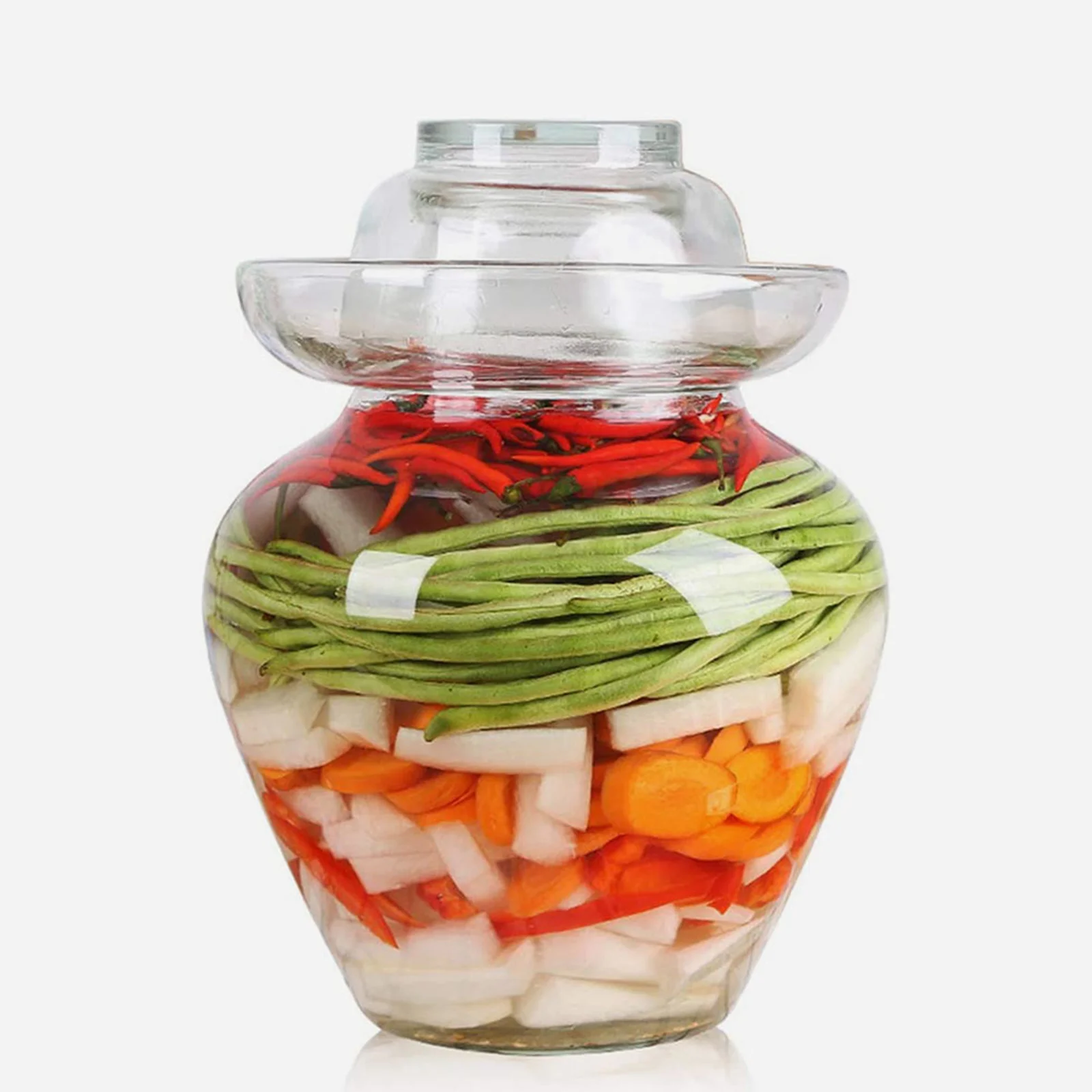 

Glass Pickle Vegetable Jar Large Capacity Sealed Storage Jar Premium Borosilicate Glass Kitchen Food Storage Can Moisture Dust