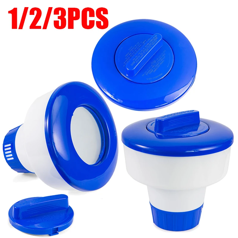 Flotador químico para piscina, tabletas de cloro y bromo, aplicador dispensador flotante, suministros calientes para Spa, 1-3 uds.