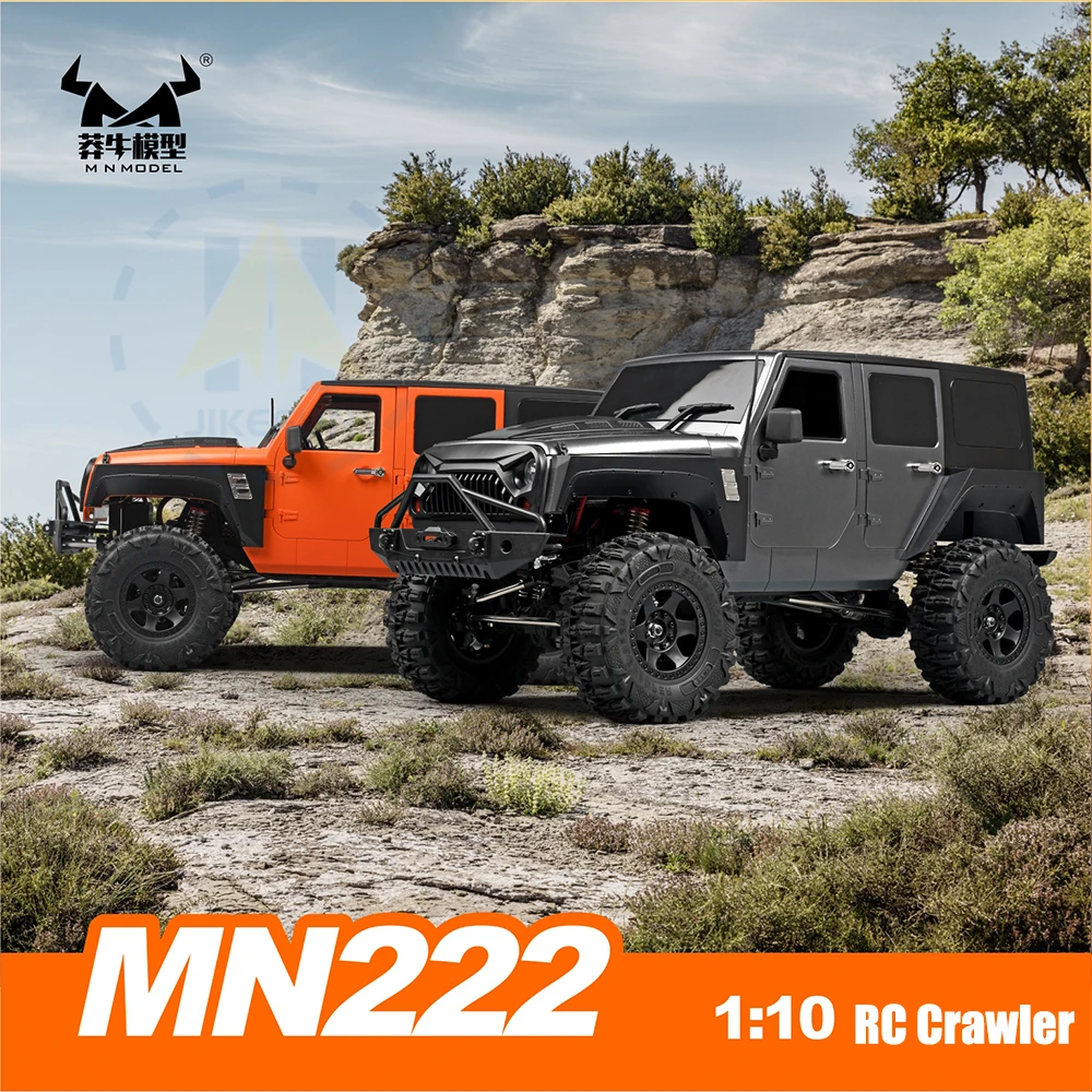 1/10 MN 222 RC Crawler Remote Control Car Off Road 4x4 2.4g 6CH Full Scale Cars Model with Light Toys for Children Adults