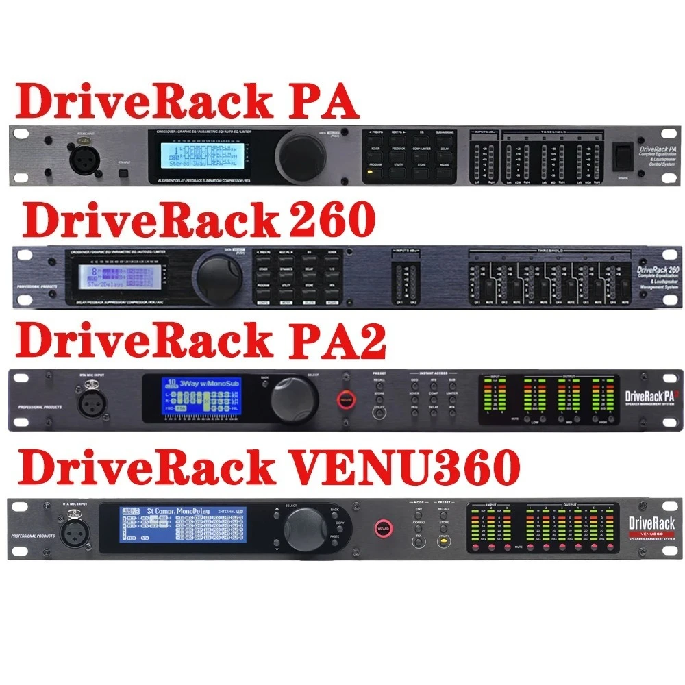 Processeur audio numérique professionnel DSP DriveRack PA2, système de gestion de haut-parleurs 260 & VENU360, 2 entrées 6 sorties / 3 entrées 6 sorties, entièrement compatible avec le logiciel de contrôle DriveRack d'origine pour le sonorisation des scènes en direct