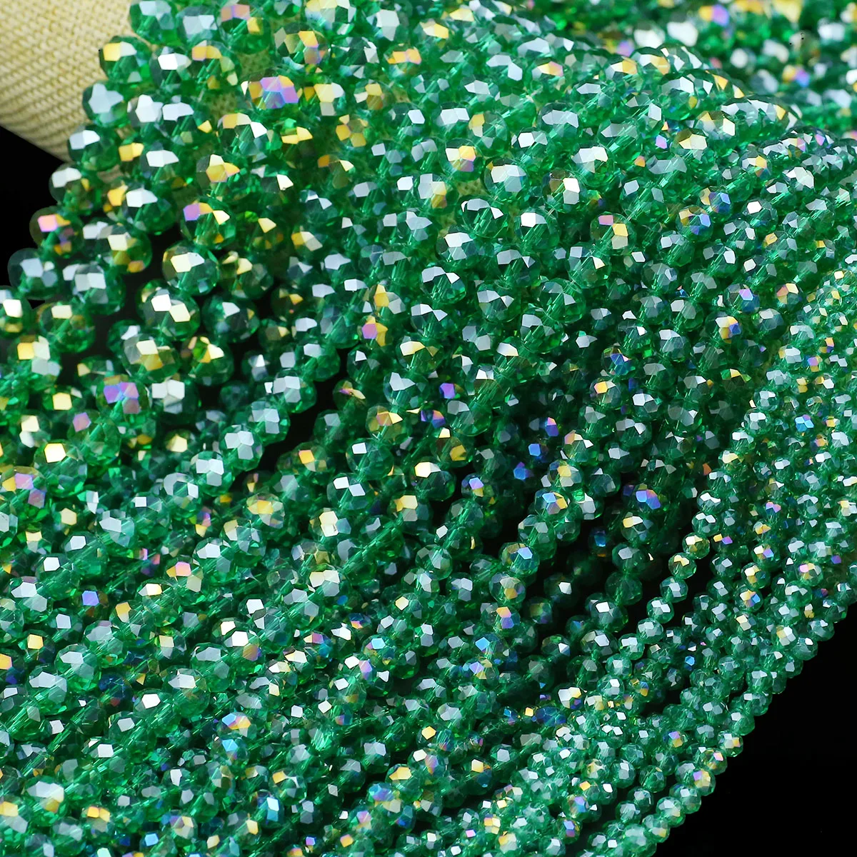 Loch Grün AB Farbe Österreichischen Kristall Flache Runde Lose Perlen Für Schmuck Machen DIY Ohrringe Armband Zubehör 2/3/4/6/8/10mm