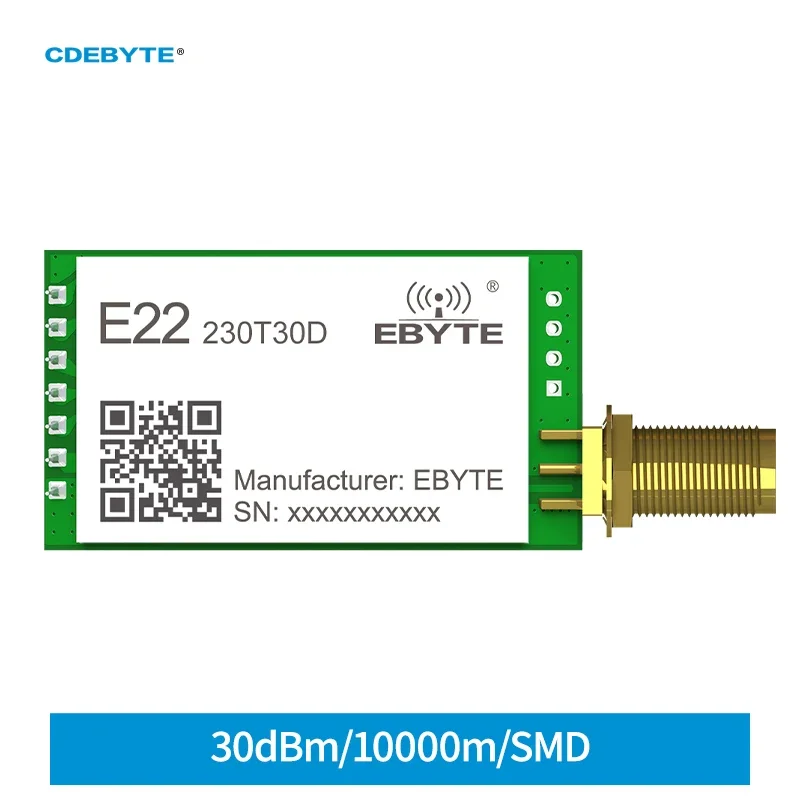 CDEBYTE E22-230T30D LoRa Wireless RF Module 230MHz 30dBm Long Range 10km UART Radio Frequency Chip Low Power Smart Home