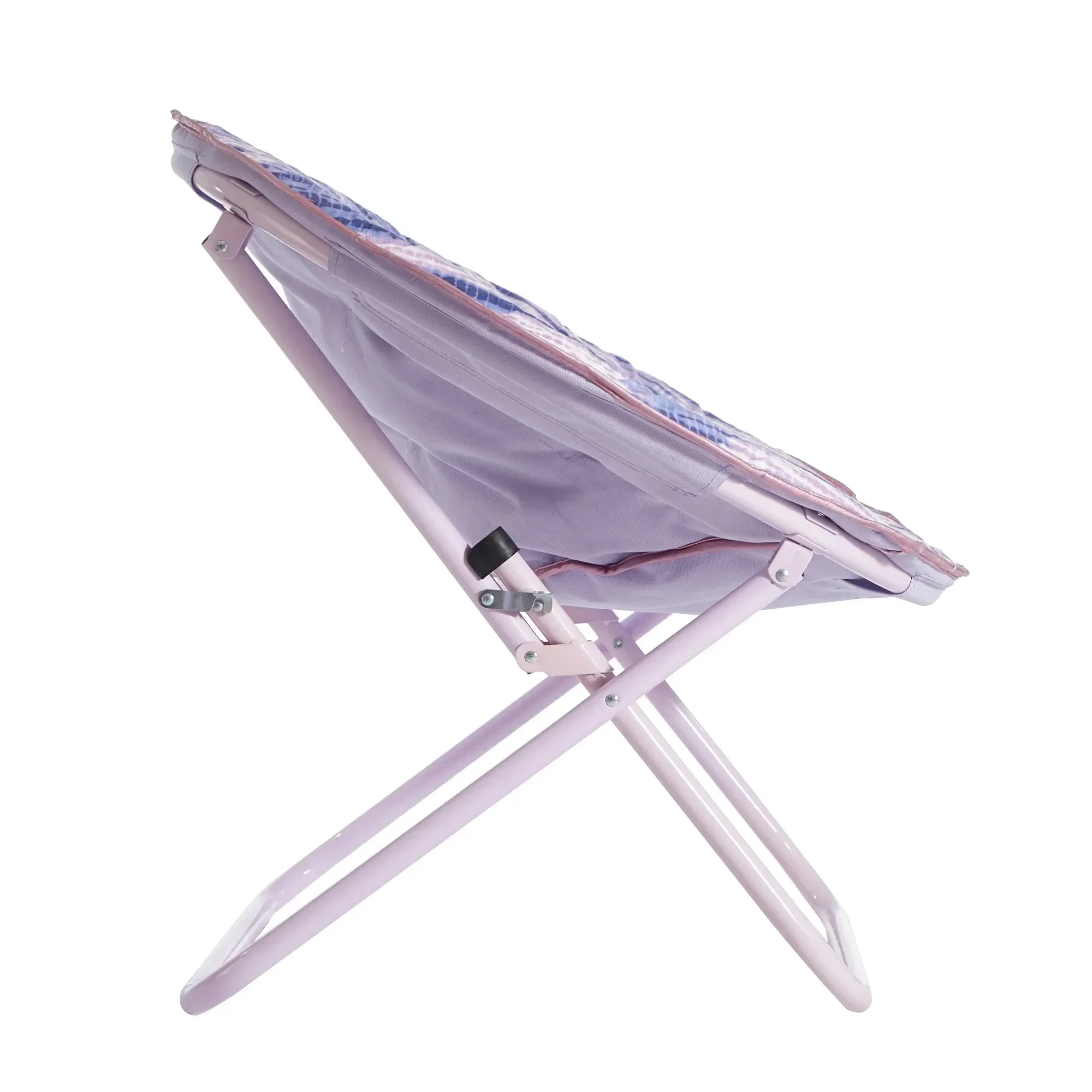 كرسي قمر مطبوع من القطيفة، مقعد أرجواني فروي مقاس 30 بوصة للقراءة، ديكور غرفة الألعاب