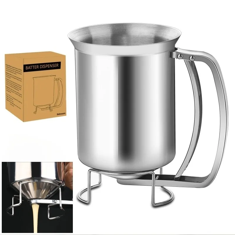 

Ручной дозатор теста для торта, кексов, воронки, поршневая воронка из нержавеющей стали с поддержкой, дозатор теста, инструменты для выпечки