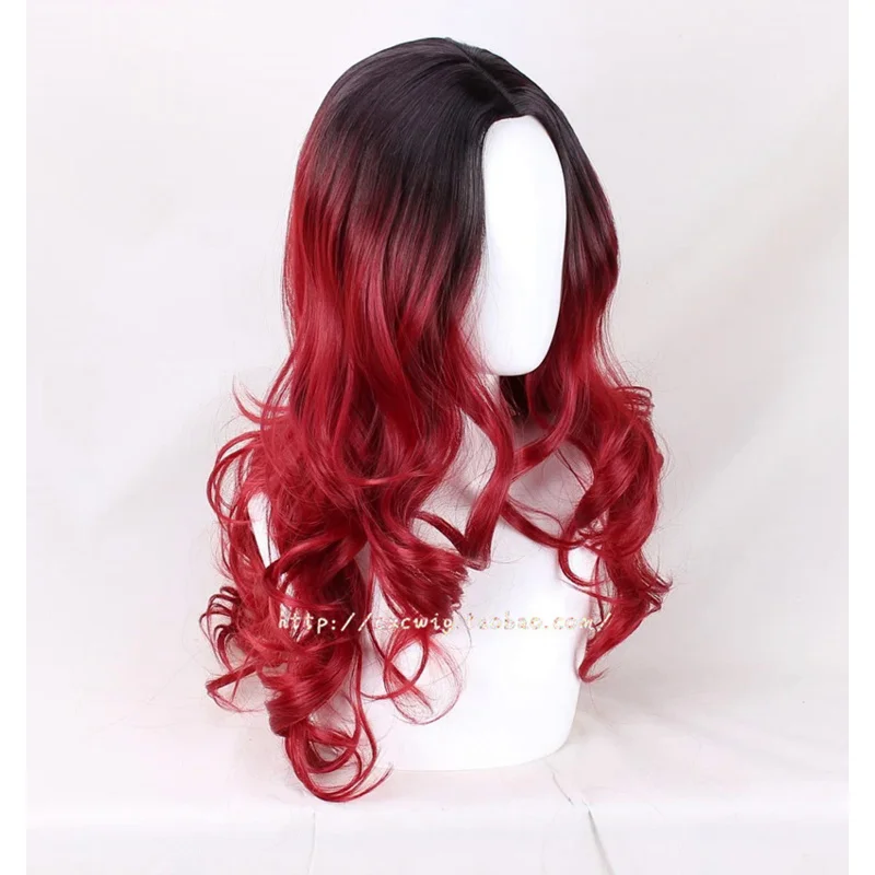 Guardians of the Galaxy 2 Gamora cosplay wig women Long Wavy Movie Anime hair Cosplay Halloween Wig   Free Wig Cap