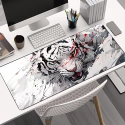 Coole Monster, chinesischer japanischer Drache, Tiger, Mauspad, Gaming-Mauspad, XXL-Tastaturpad, rutschfester Büroteppich, Laptop-Mäusepad