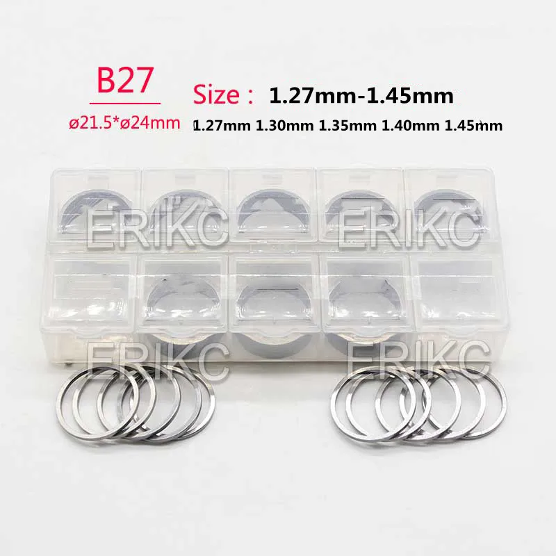 

RIKC B27 SIZE 1.27MM-1.45MM Common Rail Injector Adjusting Shims 30PCS FOR Denso Injection 1.30mm 1.35mm 1.40mm