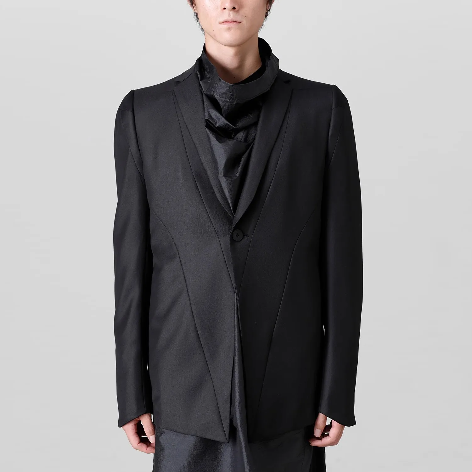 

YOJI OOAK design sense сращенный черный костюм на одной пуговице с воротником и длинными рукавами, мужская повседневная универсальная куртка
