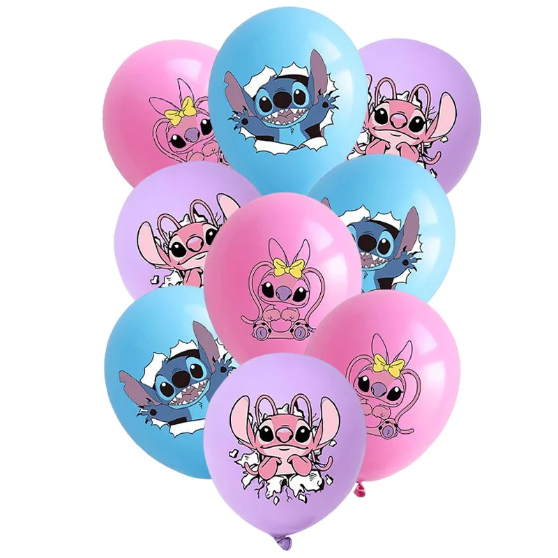 Ballons à thème de dessin animé Disney Lilo & Stitch, 18 pièces aléatoires, décorations de fête d'anniversaire