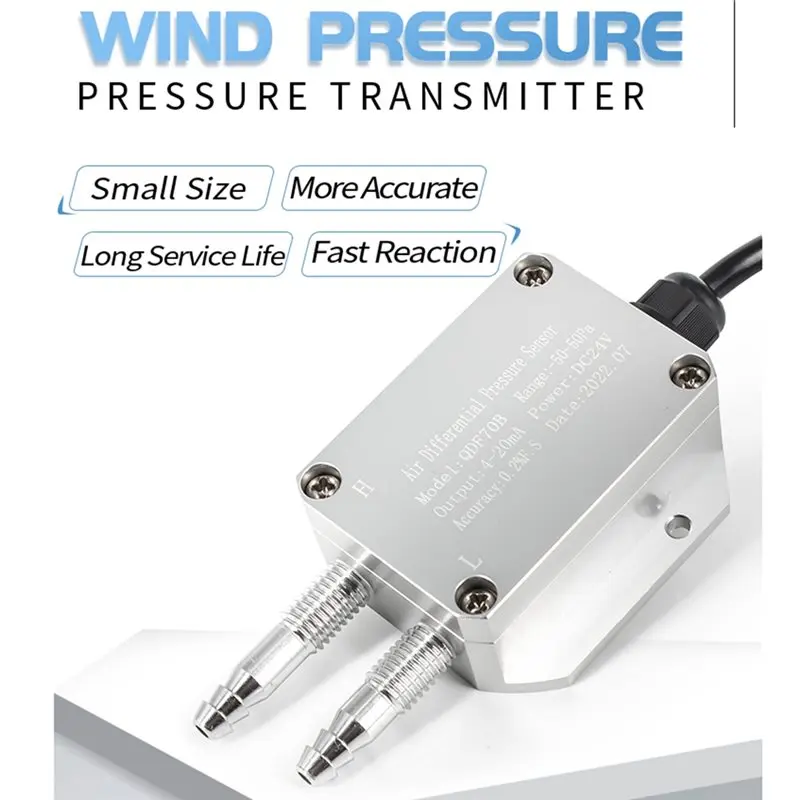 ABLK Digital Air Pressure Transducer 0-20Ma Output, Micro Differential Pressure Transmitter With LCD Screen For HVAC
