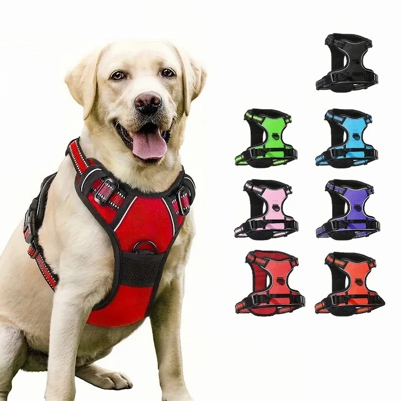 Leash Rope and Harness No-Pull Dog Harness Leash Set Adjustable Reflective Pet Vest for Outdoor WalkingSmall Medium Large Breeds